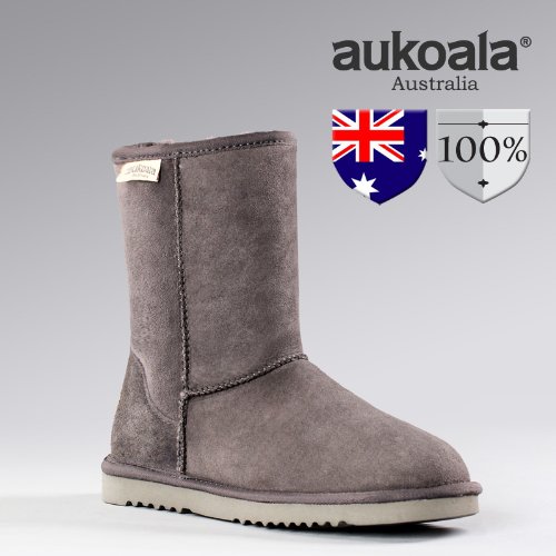 Aukoala Snow Boots Australia Sheepskin Warm Classic Short For Womens_Grey_Us Size 9 On Sale