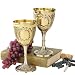 The King's Royal Chalice Embossed Brass Goblets: Set of Two