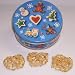 Scott's Cakes 1 lb. White Chocolate Covered Pretzel with Peanuts in a Christmas Cookie Tin