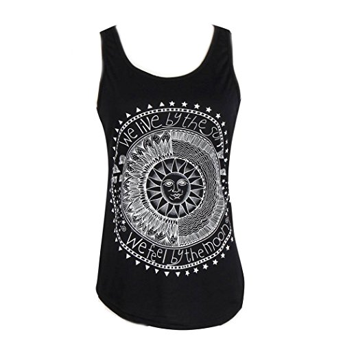 Robiear Women Workout Printing Vest Top Gym Fitness Yoga Lift (M, A)
