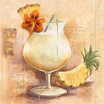 Eurographics K-SSV1030 Sonia Svenson, Pina Colada 20 x 20 cm, Keilrahmenbild (keine Einrahmung n&ouml;tig) - cocktails