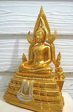 Phra Buddha Chinnarat Thai Subduing Mara Buddha Image Meditating Statues Figurine Thai Amulets 5" Original From Thailand B16