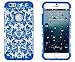 DandyCase iPhone 6, 2in1 Hybrid High Impact Hard Blue & White Flower Pattern + Silicone Case Cover for Apple iPhone 6 (4.7