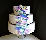 Edible Butterflies © - Set of 30 Purple and Green - Cake Decorations, Cupcake Topper