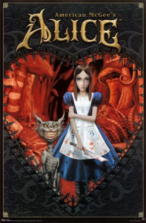 American McGee's Alice (Key Art, Alice and Cheshire Cat) Video Game Poster Print - 22x34 Poster Print Poster Print, 22x34 Poster Print, 22x34