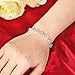 EleQueen 925 Sterling Silver CZ Love Heart of Ocean Titanic Inspired Tennis Bracelet for Women, 7.2
