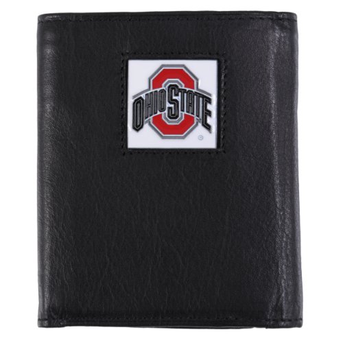 Ohio State Mens NCAA Genuine Leather Tri-fold Wallet