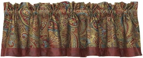 Paseo Road by HiEnd Accents San Angelo Valance, 18x84 inch, Paisley Pattern, Western Rustic Traditional Farmhouse Style