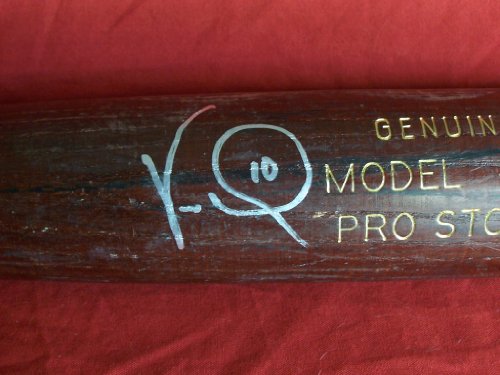 Vernon Wells Autographed Baseball Bat. Los Angeles Angels of Anaheim, Toronto Blue Jays, Proof Photo of Vernon Signing for Us.