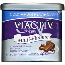 Viactiv Multi-Vitamin Soft Chews, Milk Chocolate, 60-Count Tubs  (Pack of 2)