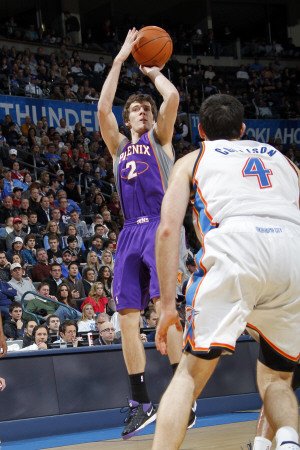 Phoenix Suns v Oklahoma City Thunder: Goran Dragic and Nick Collison Photographic Poster Print by Layne Murdoch, 24x36
