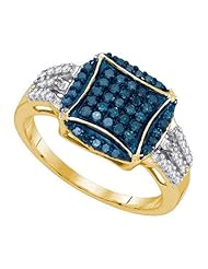 0.45CTW BLUE DIAMOND FASHION RING