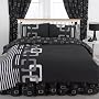 Chain Duvet Cover Set, Black, Double