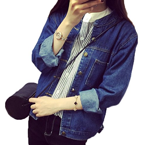 Piulou ゆったり 大きめ ｇジャン デニム ミディアム ジャケット レディース オーバーコート長袖 秋物