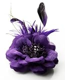KCMODE Womens Purple Flower Feather Crystals Fascinator