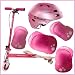 Razor Sweet Pea Powerwing Caster Scooter with Youth (Ages 8 -14) Pink Helmet and Sweet Pea Pad Set