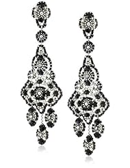 Miguel Ases Jet and Sterling Silver Grand Eye Earrings