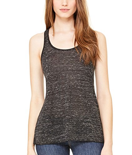 Bella 8800 Ladies Flowy Racerback Tank - Black Marble, Medium