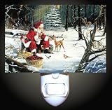Santa Claus and Deer Decorative Night Light