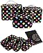 JAVOedge (4 PCS SET Polka Dot Makeup Brush Cosmetic Travel Organizer Bag With Clear PVC Storage Zipper Bag (4 Sizes)