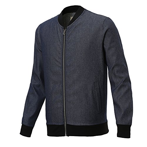 Majeclo Men's Supremacy Denim Bomber Jacket