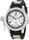 Invicta Womens 1810 Russian Diver White Mother-Of-Pearl Dial Black Polyurethane Watch
