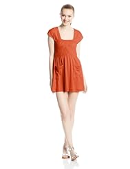 Junior Cotton/Knit Fit-and-Flare Shirred  Dress