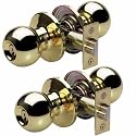 Master Lock BAO0103T Keyed Entry Door Knob, 2-Pack with SilvaBond Antimicrobial Finish, Polished Brass