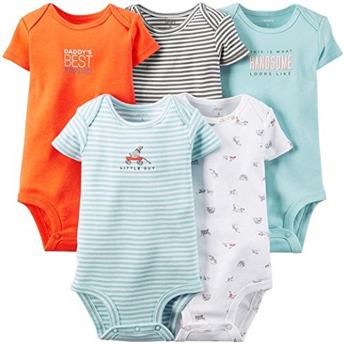 Carter's Baby Boys' 5 Pack Bodysuits (Baby) - Light Assorted 9M