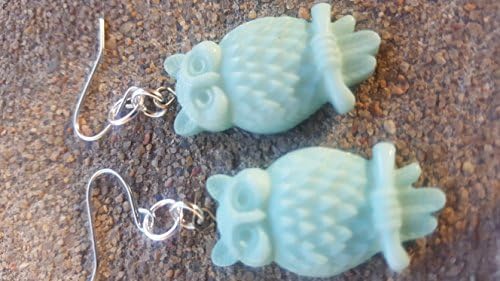 Mint Green Owl Earrings - Animal Spirit Totem
