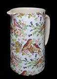 Heron Cross Pottery 2 Pint Vintage Chintz Jug with Birds of Britian Motif by The China Street  from Heron Cross Pottery