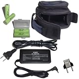 HQRP KIT: AC Power Adapter compatible with Canon PowerShot SX1 IS, SX10 IS, SX20 IS Digital Camera and Euro Plug Adapter plus Deluxe Nylon Case / Bag and HQRP Four Rechargeable NiMh Batteries