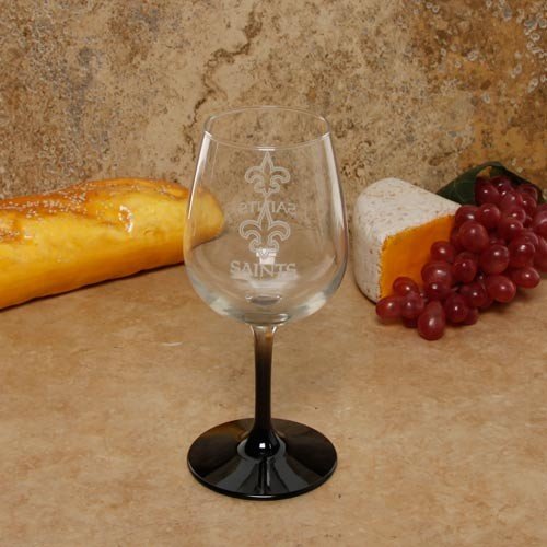 New Orleans Saints 12oz. Satin Etch Wine Glass