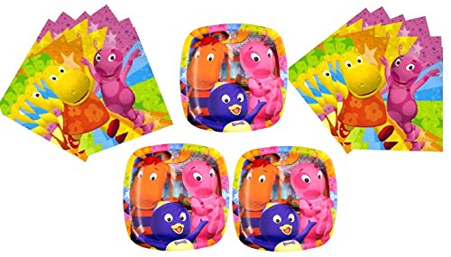 Backyardigans Plate and Napkin Birthday Party Pack 16 Plates 32 Napkins Pocket Plates