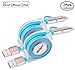Miger Apple Certified 2Pack Retractable Charge and Sync 2-in-1 Cable with Lightning & Micro USB Connectors for iPhone, iPad, iPod Touch /5 Nano 7 on iOS9, Samsung /HTC & More - 3.3 Feet(1 Meters)