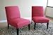 Set of 2 Beautiful Pink Twill Fabric Accent Club Chairs