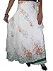 Wrapskirt Printed White Two Layer Sarong Long Silk Wrap Around Skirt