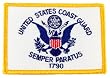 US Coast Guard Embroidered Patch USCG Banner Flag Military Iron-On Emblem