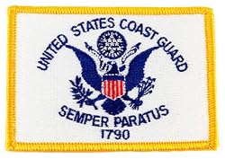 US Coast Guard Embroidered Patch USCG Banner Flag Military Iron-On Emblem