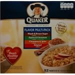 Quaker instant oatmeal, flavor multi 52-pack, maple brown sugar, apple cinnamon, cinn spice, original 71oz Box