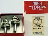 3374 CARBIDE-TIP V PANEL TONGUE/GROOVE 2 PC ROUTER BIT SET W/BB GUIDE 1-5/8 DIA X 1"CL X 1/2" SH