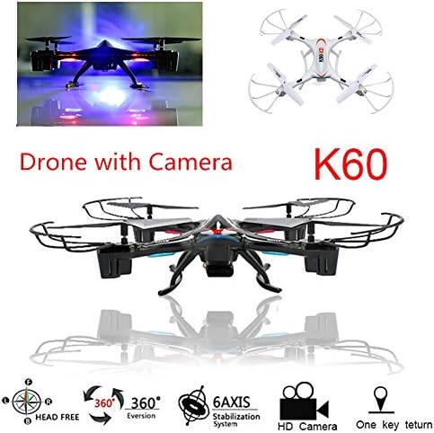 K60 Headless 2.4G Remote Control Quadcopter with HD 2.0MP Camera 6 Axis Gyro 3D Roll Stumbling UFO