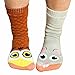 Ladies Owl and Mouse Cute Animal Mismatched Socks