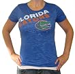 Florida Gators Tide Womens Burnout Slim Fit Blue T-Shirt by Step Ahead