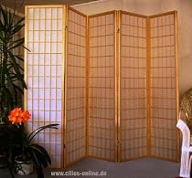 Paravent Amaya Colour Style 5 , Sichtschutz, Rahmenfarbe:Natur