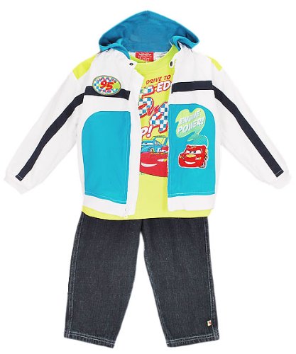 Disney Cars Snap Collar Jacket / T-Shirt / Jeans 3-Piece Outfit (Sizes 4  7) – white, 6