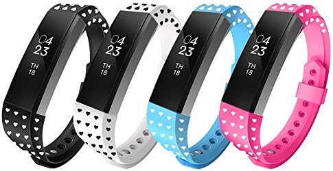 ArrKn Cute Wellness Fitness Trackers Silicone Replacement Bands for Fitbit Alta Replace Accessories (Love 4 Color a, Large)