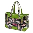Picnic at Ascot Beach Day Large Beach Tote, Black Print