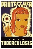 Protect Her From Tuberculosis Poster, Vintage WPA Public Health Poster