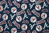 MLB Atlanta Braves Baseball Fleece Fabric Print By the Yard